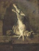 Jean Baptiste Simeon Chardin Dead Rabbit with Hunting Gear (mk05) china oil painting reproduction